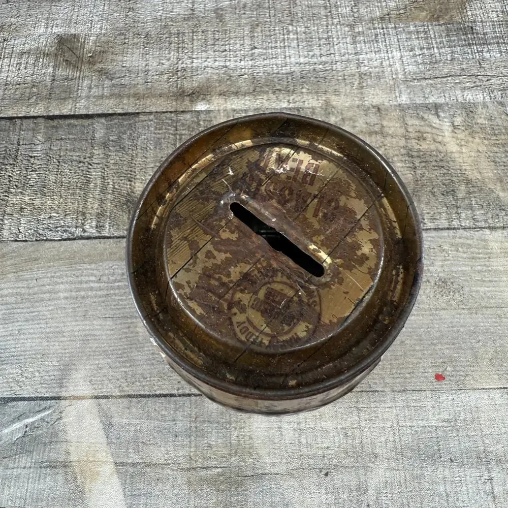 Vintage Classic Bear Tin Piggy Bank Container - Picture 7 of 10
